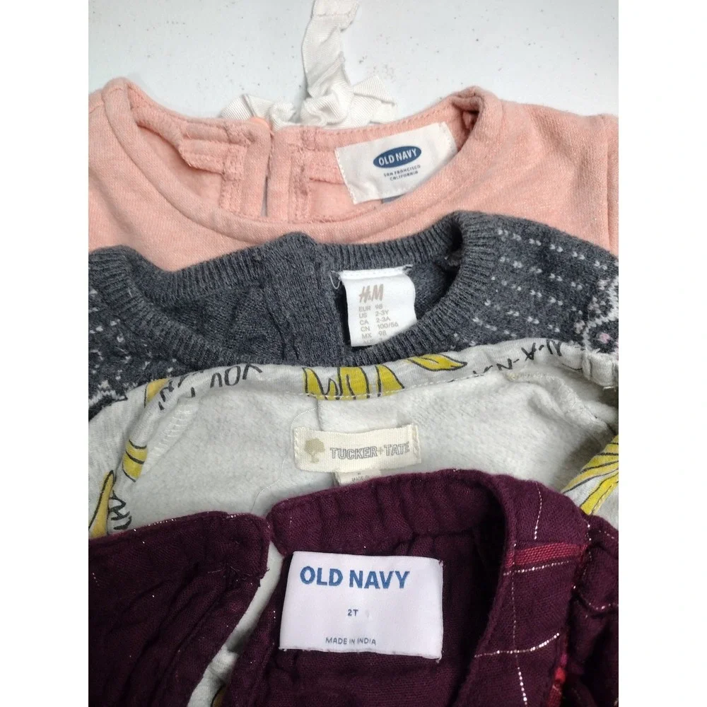 Toddler Girls Dress Lot 2T Old Navy HM‎ Tucker Tate Plaid Unicorn Banana 4pc